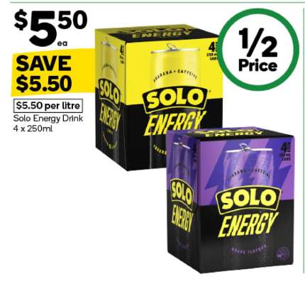 Solo Energy Drink 4 x 250ml
