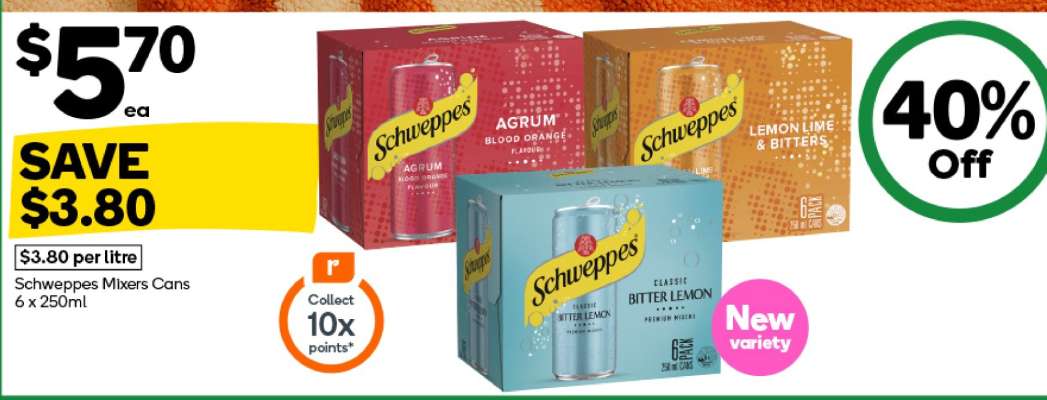 Schweppes Mixers Cans 6 x 250ml