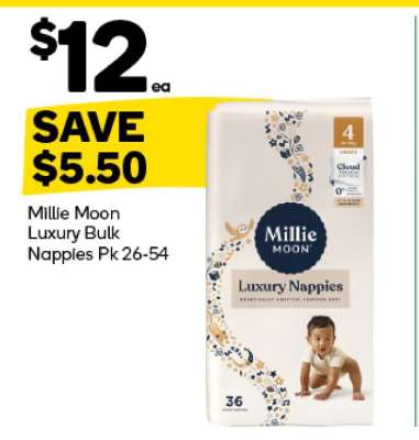 Millie Moon Luxury Bulk Nappies Pk 26-54
