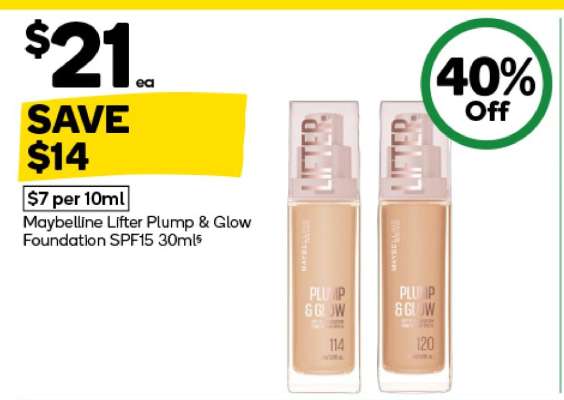 Maybelline Lifter Plump & Glow Foundation SPF15 30ml