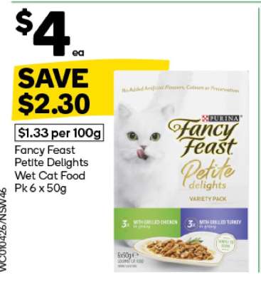 Fancy Feast Petite Delights Wet Cat Food Pk 6 x 50g