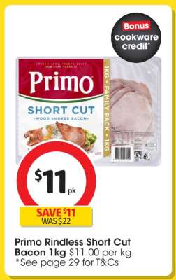Primo Rindless Short Cut Bacon 1kg