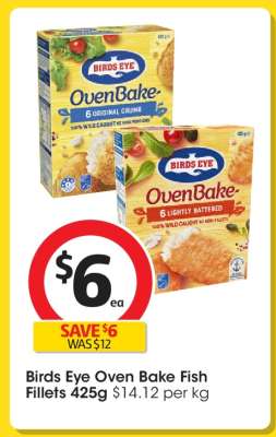 Birds Eye Oven Bake Fish Fillets 425g