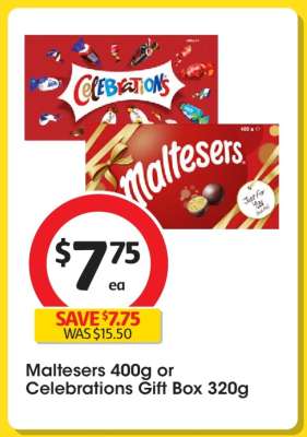 Maltesers 400g or Celebrations Gift Box 320g