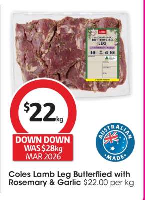Coles Lamb Leg Butterflied with Rosemary & Garlic