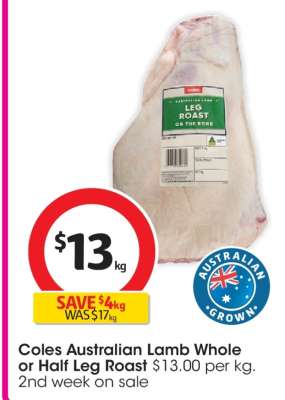 Coles Australian Lamb Whole or Half Leg Roast