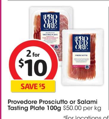 Provedore Prosciutto or Salami Tasting Plate 100g