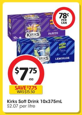 Kirks Soft Drink 10x375mL