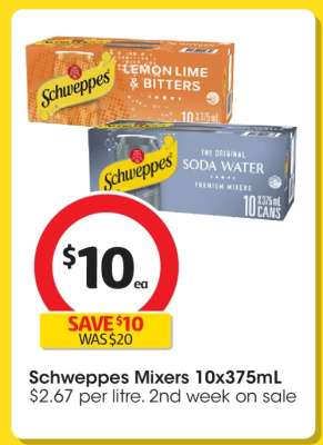 Schweppes Mixers 10x375mL
