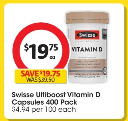 Swisse Ultiboost Vitamin D Capsules 400 Pack