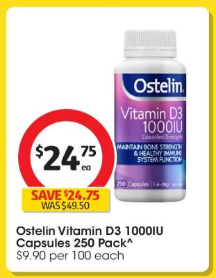 Ostelin Vitamin D3 1000IU Capsules 250 Pack