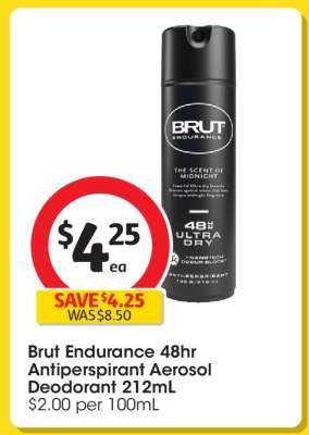 Brut Endurance 48hr Antiperspirant Aerosol Deodorant 212mL