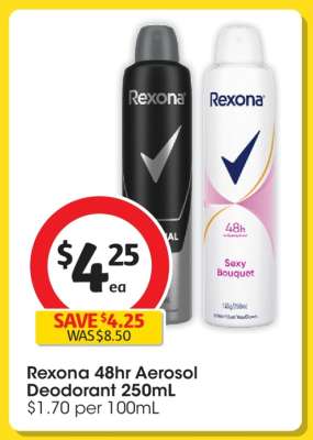 Rexona 48hr Aerosol Deodorant 250mL