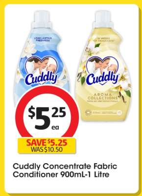Cuddly Concentrate Fabric Conditioner 900mL-1 Litre