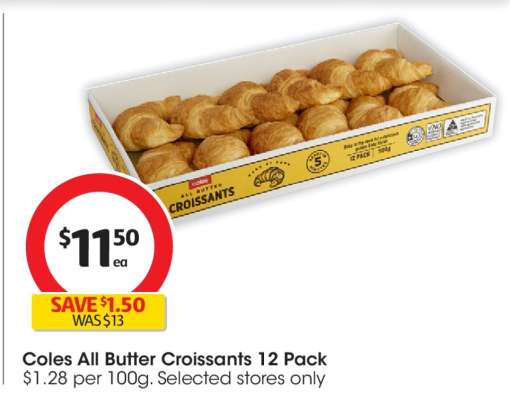 Coles All Butter Croissants 12 Pack