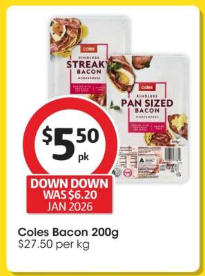 Coles Bacon 200g