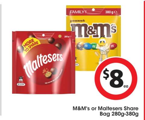M&M's or Maltesers Share Bag