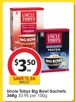 Uncle Tobys Big Bowl Sachets