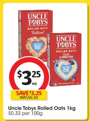 Uncle Tobys Rolled Oats 1kg