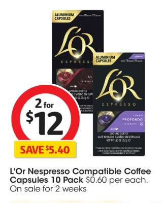 L'OR Nespresso Compatible Coffee Capsules 10 Pack