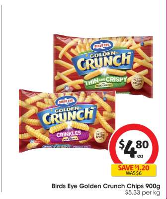 Birds Eye Golden Crunch Chips 900g