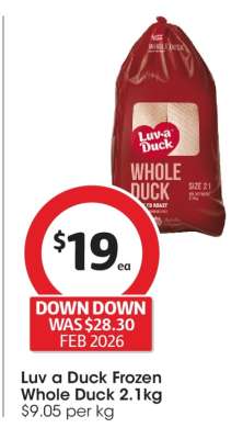 Luv a Duck Frozen Whole Duck 2.1kg