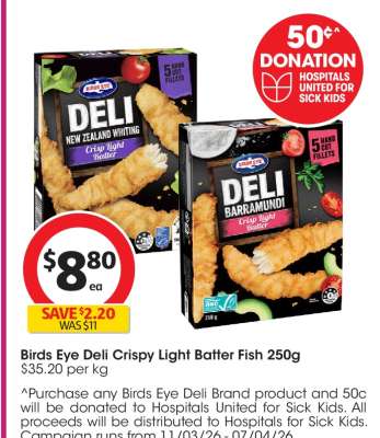 Birds Eye Deli Crispy Light Batter Fish 250g