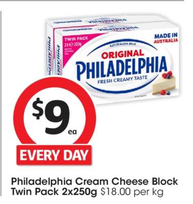 Philadelphia Cream Cheese Block Twin Pack