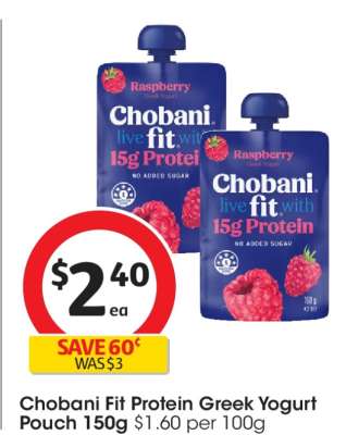 Chobani Fit Protein Greek Yogurt Pouch 150g
