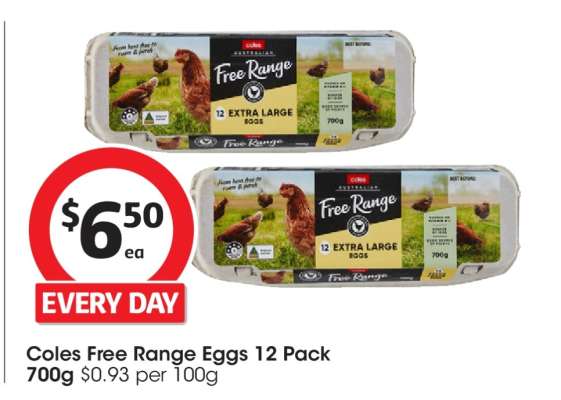 Coles Free Range Eggs 12 Pack