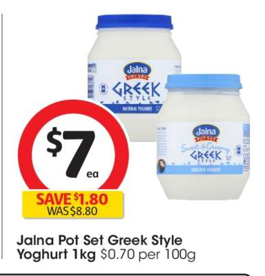 Jalna Pot Set Greek Style Yoghurt 1kg