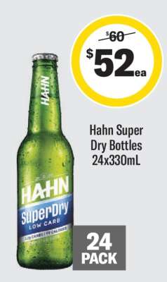 Hahn Super Dry Bottles 24x330mL