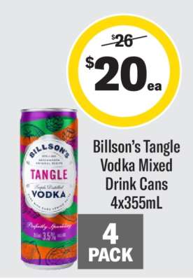 Billson’s Tangle Vodka Mixed Drink Cans
