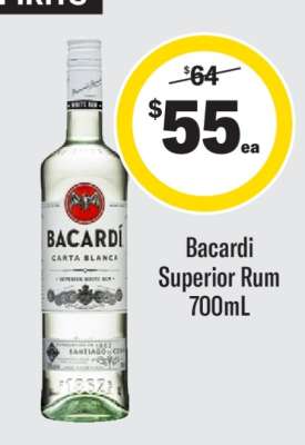 Bacardi Superior Rum 700mL