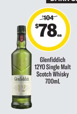 Glenfiddich 12YO Single Malt Scotch Whisky 700ml