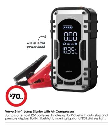 Verve 2-in-1 Jump Starter with Air Compressor