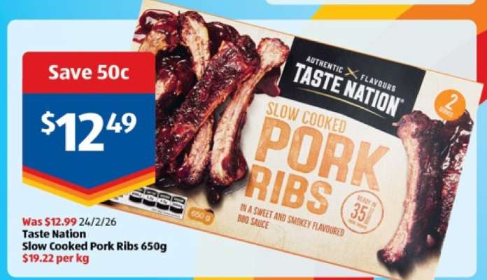 Taste Nation Slow Cooked Pork Ribs 650g
