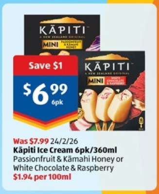 Kāpiti Ice Cream 6pk/360ml