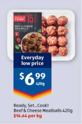 Ready, Set...Cook! Beef & Cheese Meatballs 420g