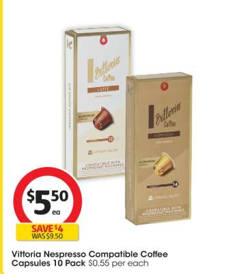 Vittoria Nespresso Compatible Coffee Capsules 10 Pack