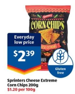 Sprinters Cheese Extreme Corn Chips 200g