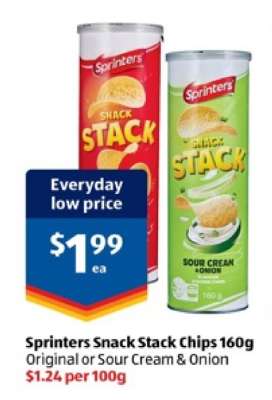 Sprinters Snack Stack Chips 160g