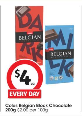 Coles Belgian Block Chocolate