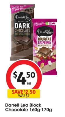 Darrell Lea Block Chocolate 160g-170g