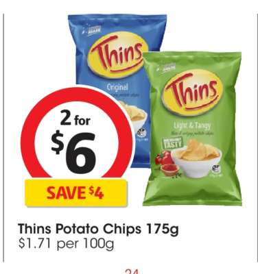 Thins Potato Chips 175g
