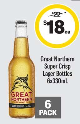 Great Northern Super Crisp Lager Bottles 6x330mL