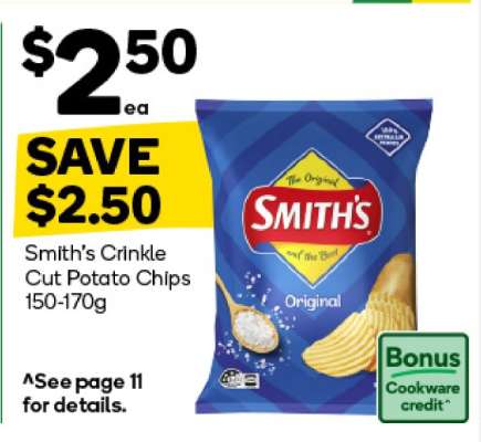 Smith's Crinkle Cut Potato Chips 150-170g