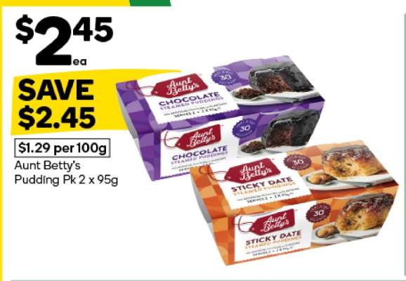 Aunt Betty's Pudding Pk 2 x 95g