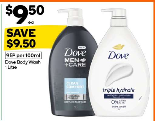 Dove Body Wash 1 Litre