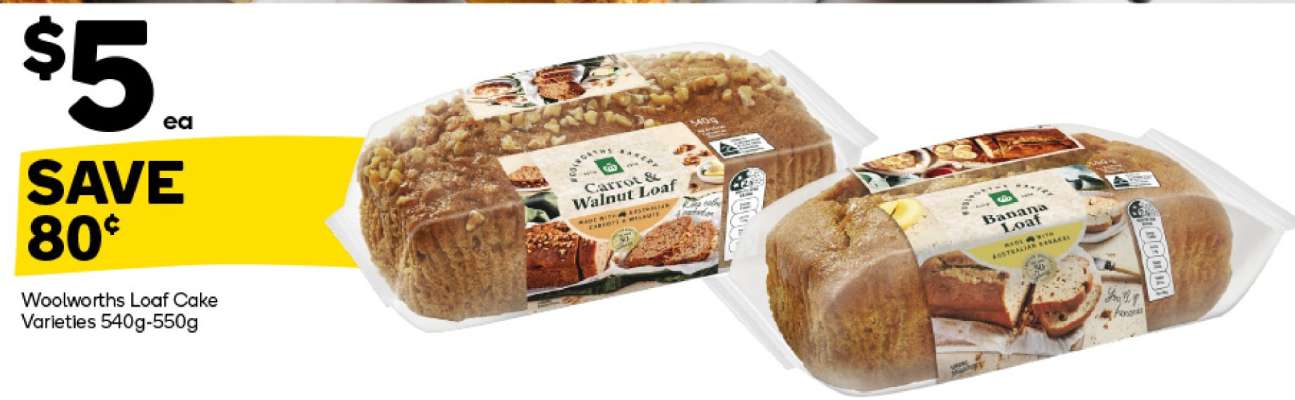 Woolworths Loaf Cake Varieties